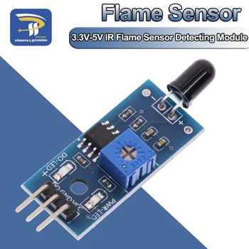 Инфрачервен 3-жилен модул сензор за откриване на пламъка dc 3.3v-5, модул на IR-датчик за пламъка, детектор Smartsense за Arduino