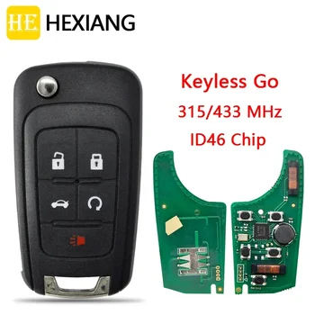 Ключ от колата HE Xiang За Chevrolet Camaro Cruze Equinox Malibu 2010-2016 ID46 PCF7952 Чип 315 Mhz Auto Smart less Go Remote 