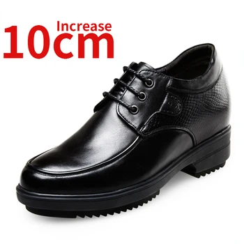 Сватбени обувки в стил дерби, мъжки модел обувки с дебела подметка 10 см, бизнес кожени обувки, увеличаване на растежа, обувки за мъже