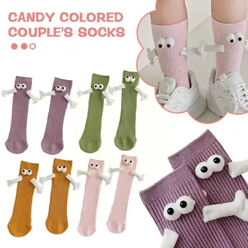 1 Чифт Памучни Чорапи, Скъпа Магнитна Мультяшная 3D Кукла, Чифт Модни Чорапи, Магнитни Чорапи Средна Ръка, Чорапи С Шнорхел, за да се Запази Sucti A6N1