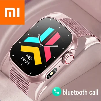Дамски смарт часовници Xiaomi Покана с потребителски циферблат, водоустойчив часовници с температура на тялото, напълно сензорни часовници за Android и IOS